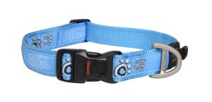 Rogz Fancy Dress klasyczna obroża ( 43-70cm / 25mm ) dla psa ( Turquoise Paw )