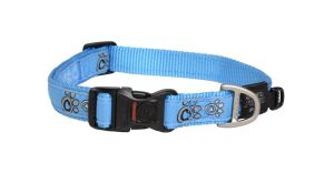 Rogz Fancy Dress klasyczna obroża ( 34-56cm / 20mm ) dla psa ( Turquoise Paw )